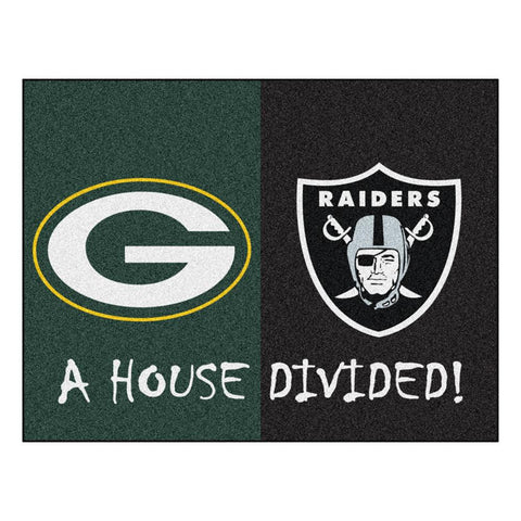 Green Bay Packers-Oakland Raiders NFL House Divided NFL All-Star Floor Mat (34x45)