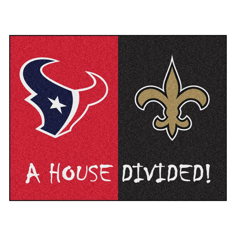 Houston Texans-New Orleans Saints NFL House Divided NFL All-Star Floor Mat (34x45)