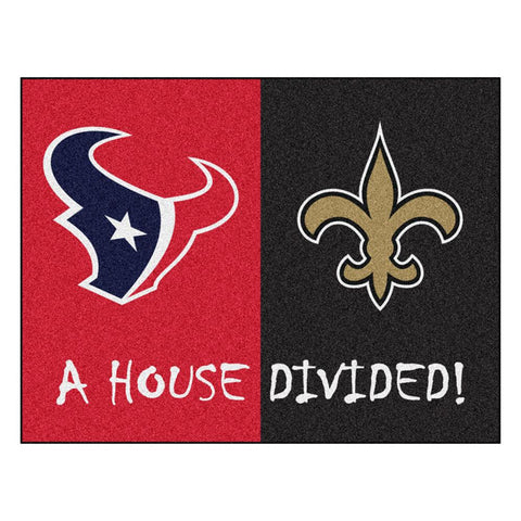 Houston Texans-New Orleans Saints NFL House Divided NFL All-Star Floor Mat (34x45)