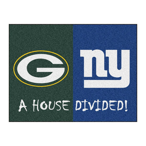 Green Bay Packers-New York Giants NFL House Divided NFL All-Star Floor Mat (34x45)