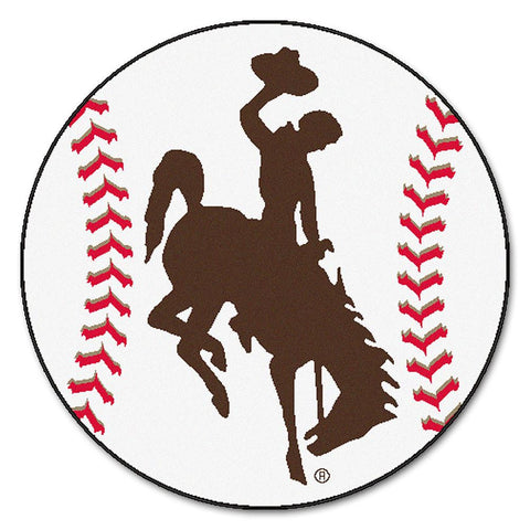 Wyoming Cowboys Ncaa "baseball" Round Floor Mat (29")