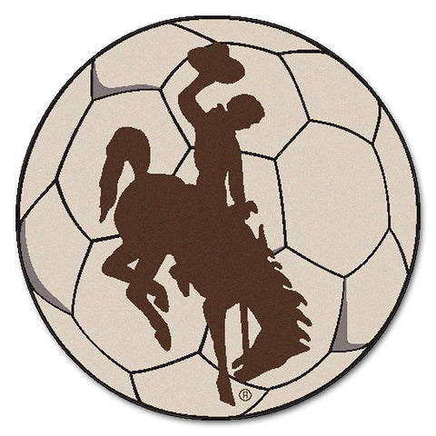 Wyoming Cowboys Ncaa "soccer Ball" Round Floor Mat (29")