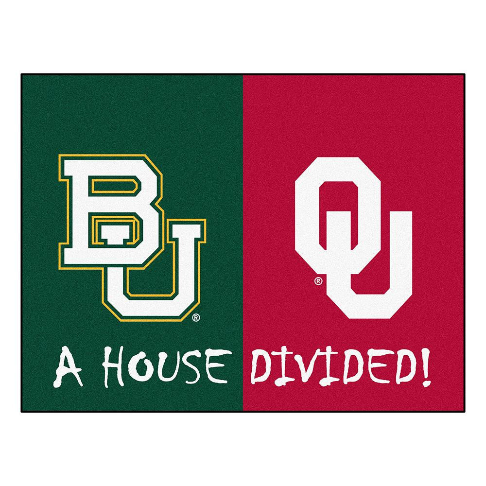 Baylor Bears-oklahoma Sooners Ncaa House Divided Nfl "all-star" Floor Mat (34"x45")