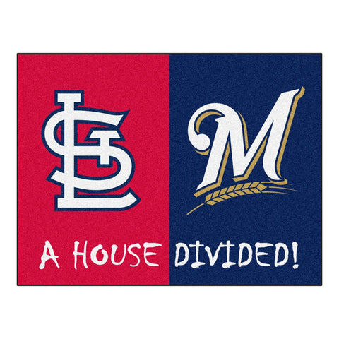 St. Louis Cardinals-Milwaukee Brewers MLB House Divided NFL All-Star Floor Mat (34x45)
