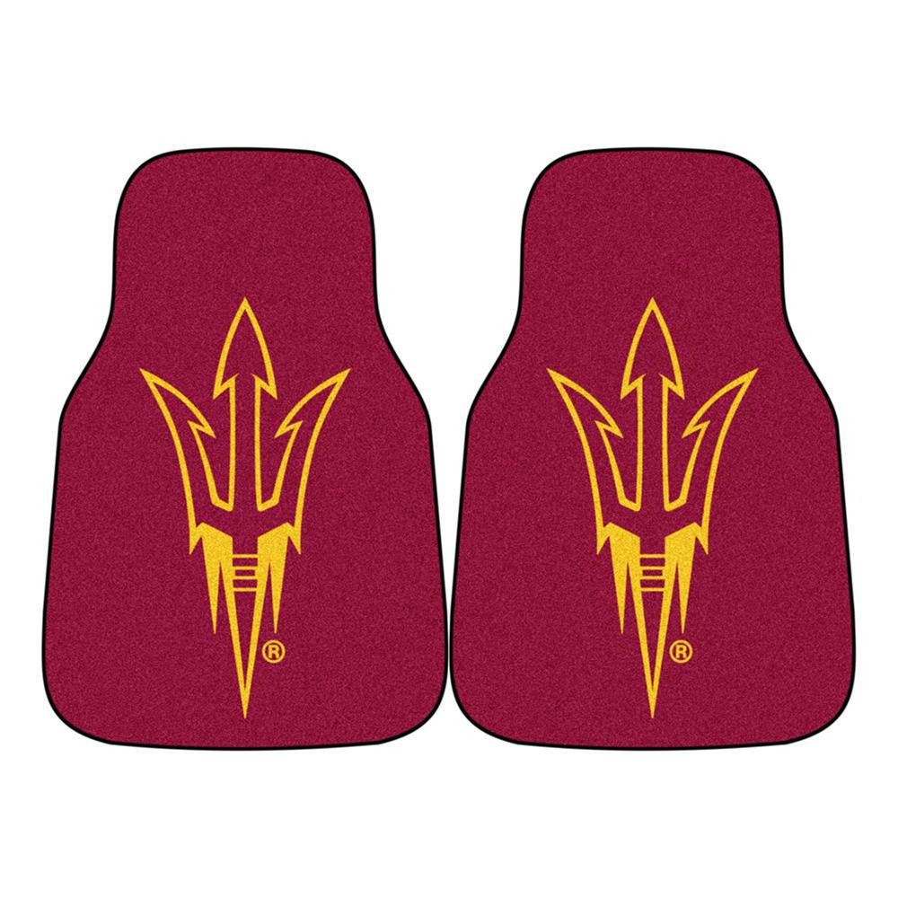 Arizona State Sun Devils Ncaa 2-piece Printed Carpet Car Mats (18"x27")