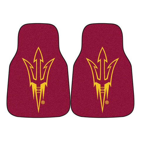 Arizona State Sun Devils Ncaa 2-piece Printed Carpet Car Mats (18"x27")