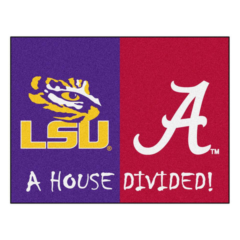 Lsu Tigers-alabama Crimson Tide Ncaa House Divided Nfl "all-star" Floor Mat (34"x45")