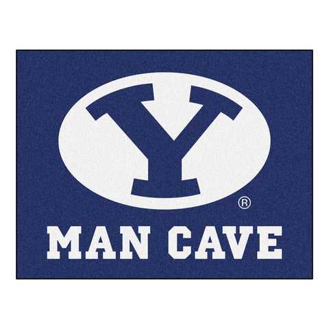 Brigham Young Cougars Ncaa Man Cave "all-star" Floor Mat (34in X 45in)