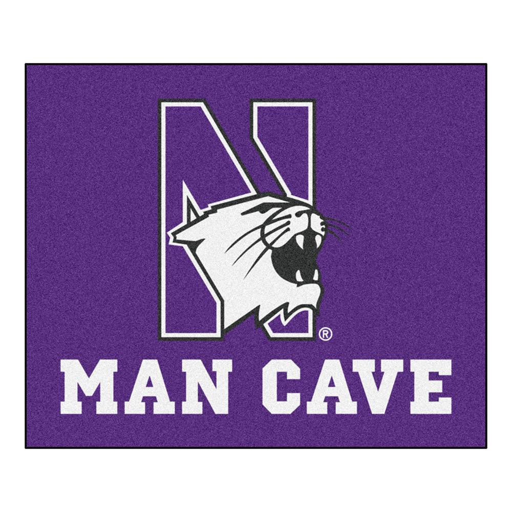 Northwestern Wildcats Ncaa Man Cave "tailgater" Floor Mat (60in X 72in)