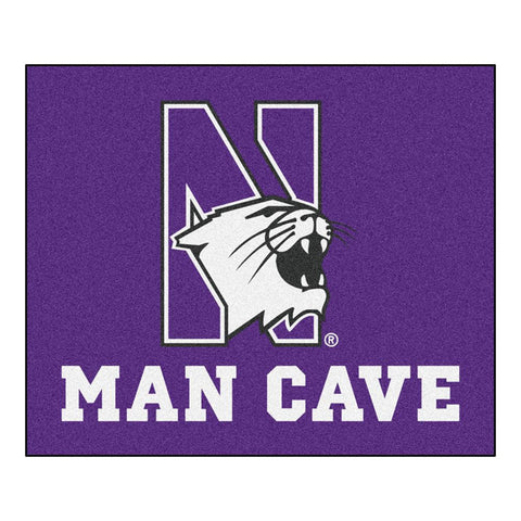 Northwestern Wildcats Ncaa Man Cave "tailgater" Floor Mat (60in X 72in)