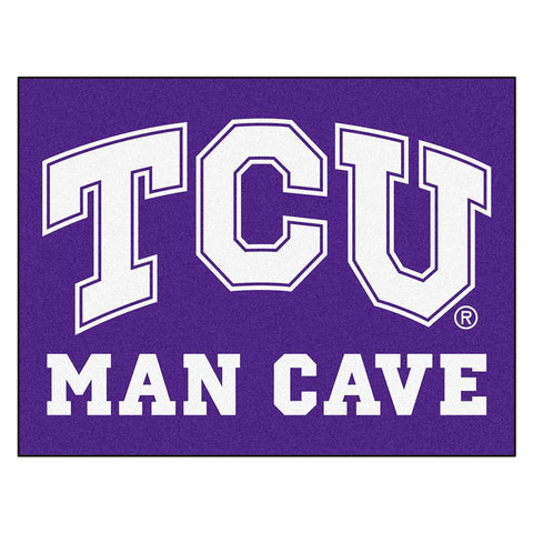 Texas Christian Horned Frogs Ncaa Man Cave "all-star" Floor Mat (34in X 45in)