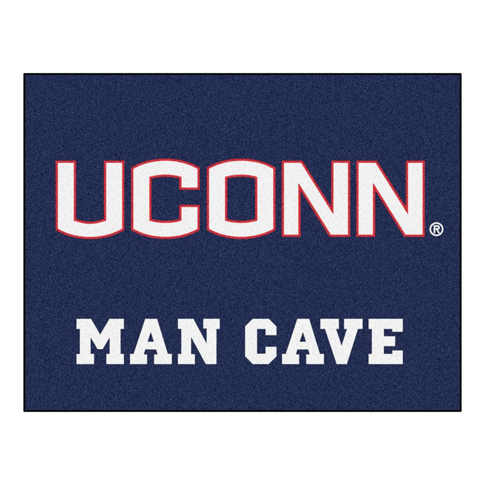 Connecticut Huskies Ncaa Man Cave "all-star" Floor Mat (34in X 45in)