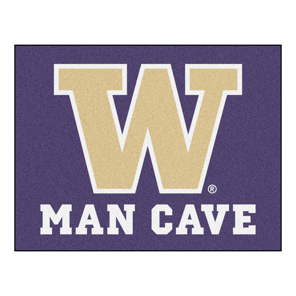 Washington Huskies Ncaa Man Cave "all-star" Floor Mat (34in X 45in)