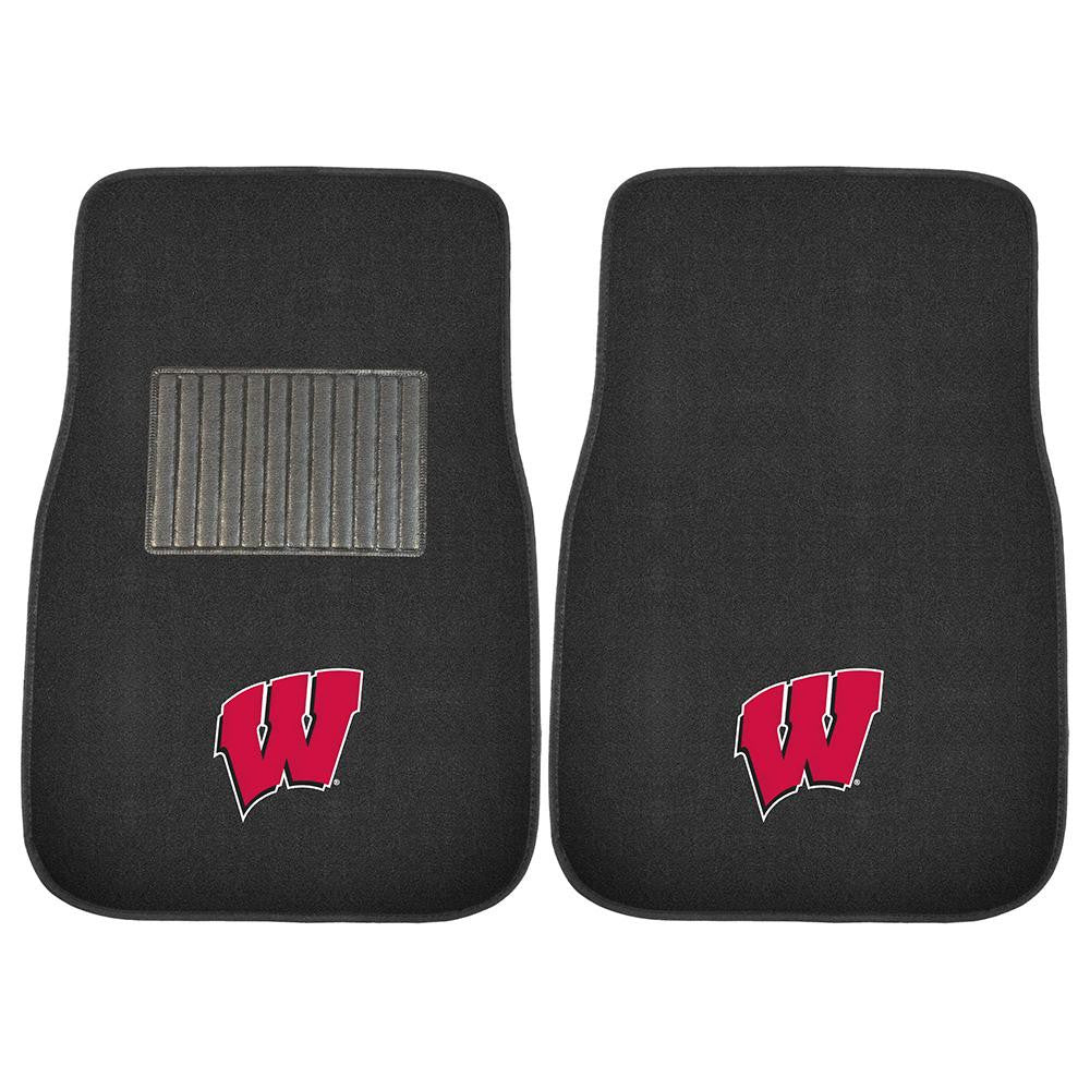 Wisconsin Badgers Ncaa 2-pc Embroidered Car Mat Set