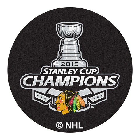 Chicago Blackhawks 2015 NHL Stanley Cup Champions Puck Mat (29 diameter)