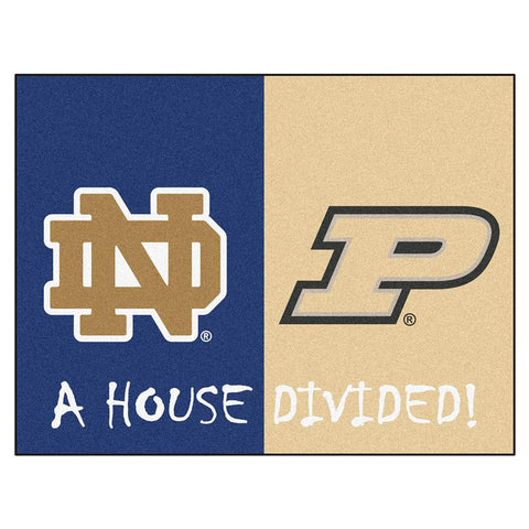 Notre Dame - Purdue Ncaa House Divided Nfl "all-star" Floor Mat (34"x45")