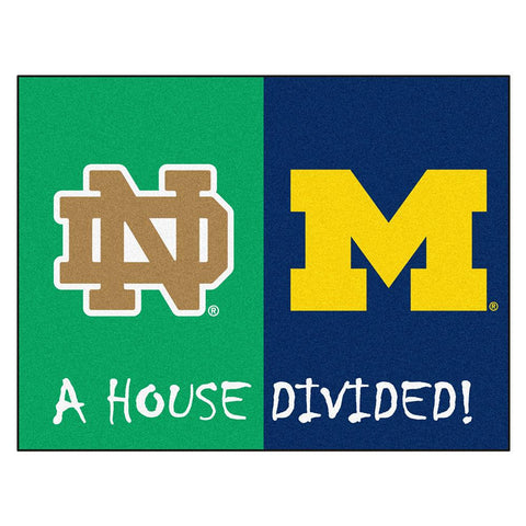 Notre Dame - Michigan Ncaa House Divided Nfl "all-star" Floor Mat (34"x45")