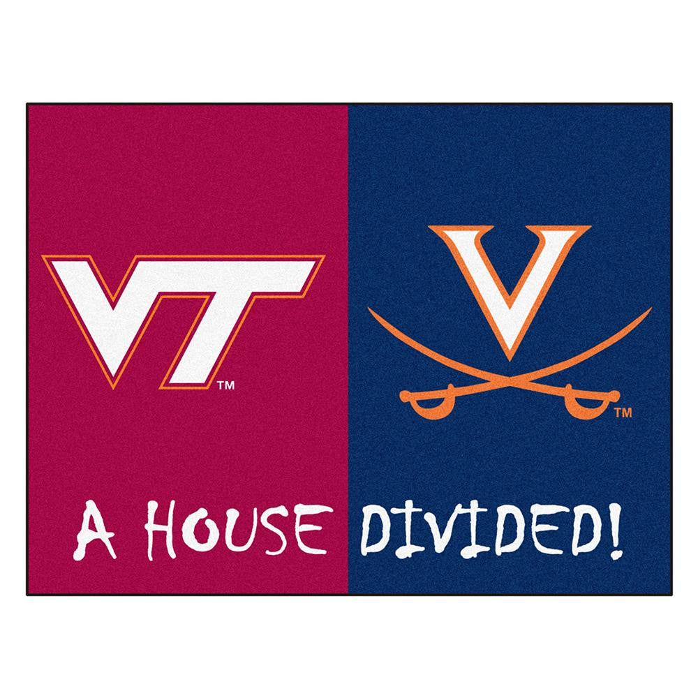 Virginia Tech - Virginia Ncaa House Divided Nfl "all-star" Floor Mat (34"x45")