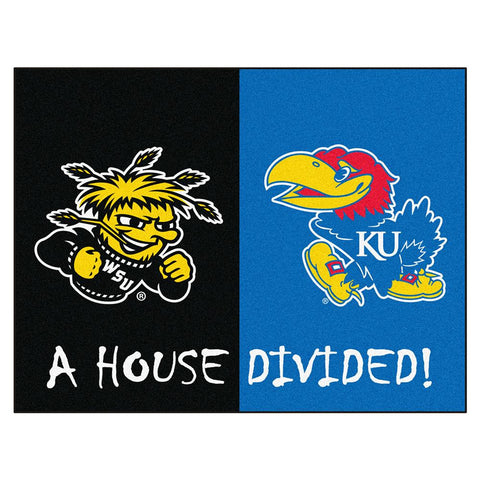 Wichita State - Kansas Ncaa House Divided Nfl "all-star" Floor Mat (34"x45")