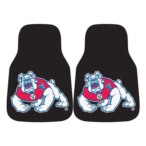 Fresno State Bulldogs Ncaa 2-piece Printed Carpet Car Mats (18x27)