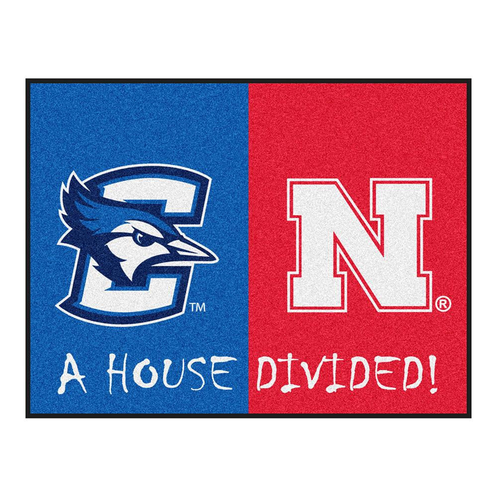 Creighton Bluejays-nebraska Cornhuskers Ncaa House Divided "all-star" Floor Mat (34"x45")