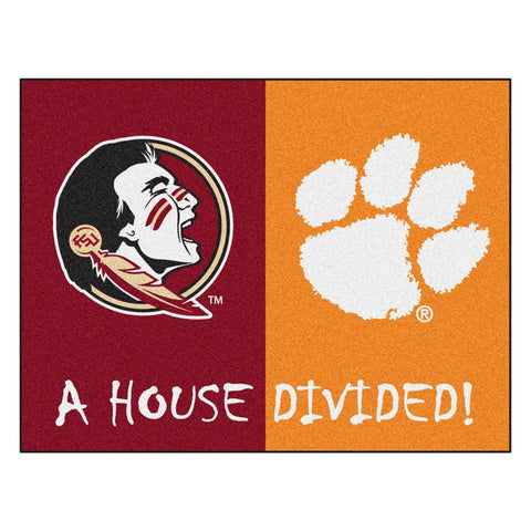 Florida State Seminoles-clemson Tigers Ncaa House Divided "all-star" Floor Mat (34"x45")