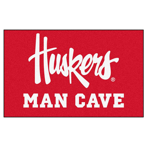 Nebraska Cornhuskers Ncaa Man Cave "ulti-mat" Floor Mat (60in X 96in)