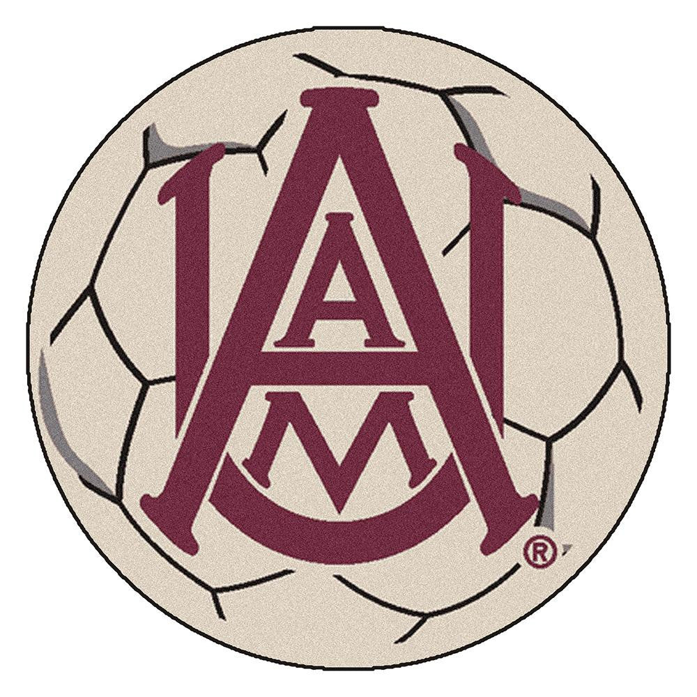 Alabama A&m Bulldogs Ncaa "soccer Ball" Round Floor Mat (29")