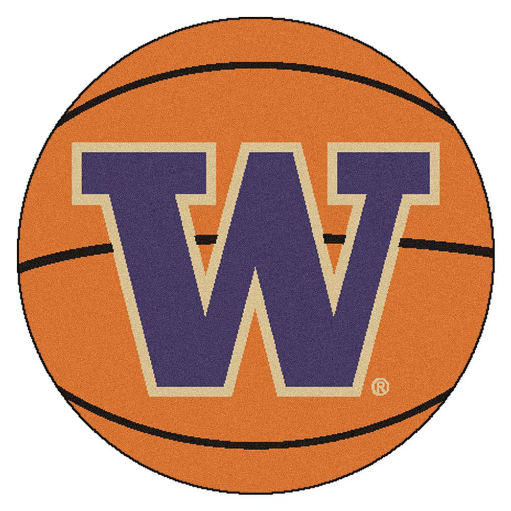 Washington Huskies Ncaa "basketball" Round Floor Mat (29")