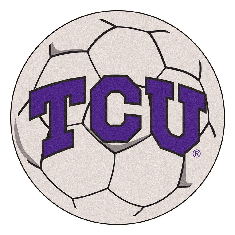 Texas Christian Horned Frogs Ncaa "soccer Ball" Round Floor Mat (29")