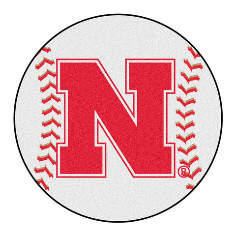 Nebraska Cornhuskers Ncaa "baseball" Round Floor Mat (29")