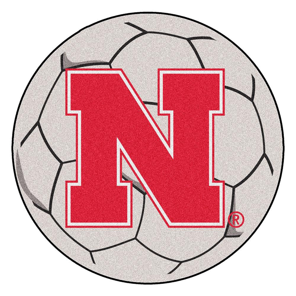 Nebraska Cornhuskers Ncaa "soccer Ball" Round Floor Mat (29")
