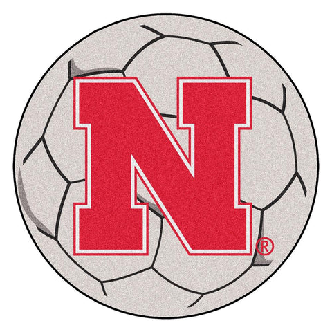 Nebraska Cornhuskers Ncaa "soccer Ball" Round Floor Mat (29")