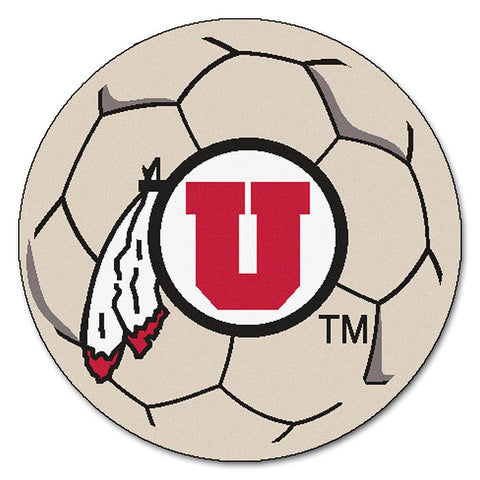 Utah Runnin Utes Ncaa "soccer Ball" Round Floor Mat (29")