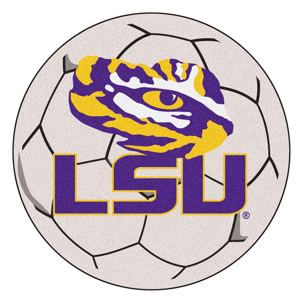 Louisiana State Fightin Tigers Ncaa "soccer Ball" Round Floor Mat (29") Lsu Logo