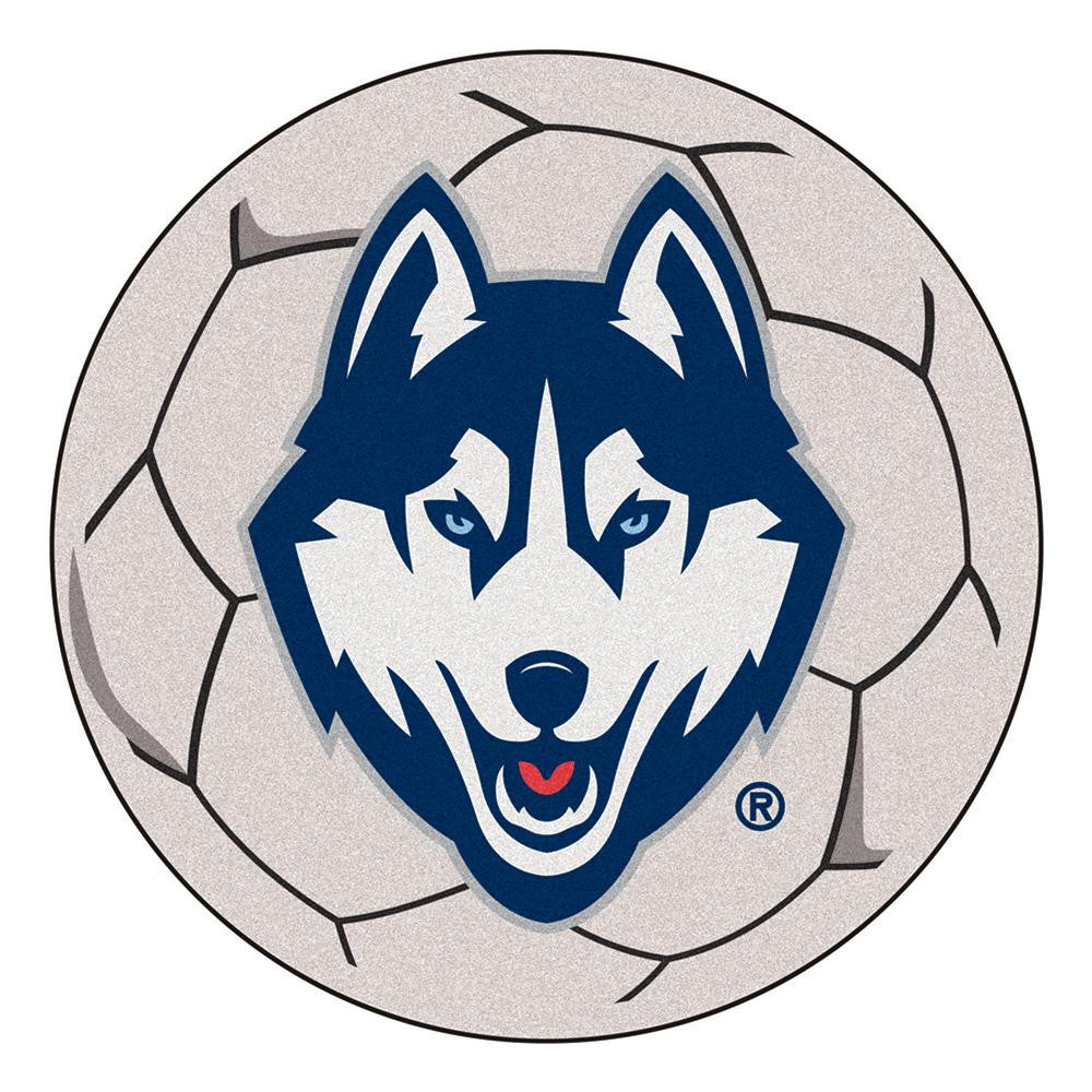 Connecticut Huskies Ncaa "soccer Ball" Round Floor Mat (29")