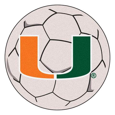 Miami Hurricanes Ncaa "soccer Ball" Round Floor Mat (29") U Logo
