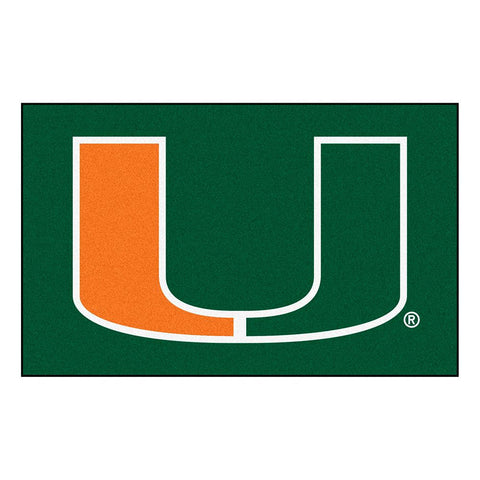 Miami Hurricanes Ncaa "ulti-mat" Floor Mat (5x8') U Logo