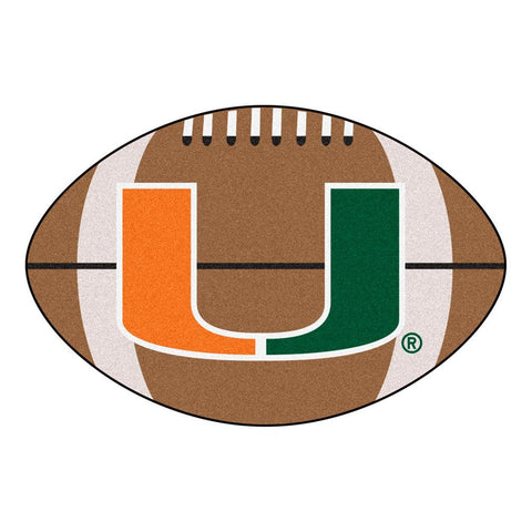 Miami Hurricanes Ncaa "football" Floor Mat (22"x35") U Logo