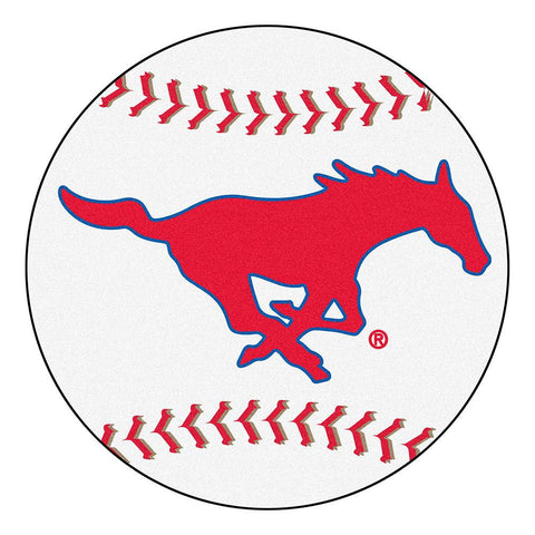 Southern Methodist Mustangs Ncaa "baseball" Round Floor Mat (29")
