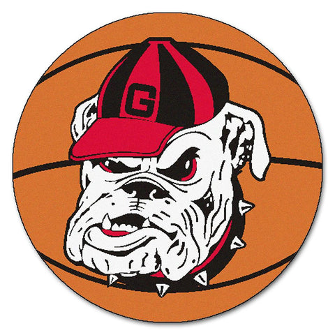 Georgia Bulldogs Ncaa "basketball" Round Floor Mat (29") Bulldog Logo