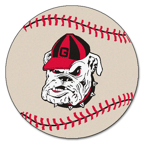 Georgia Bulldogs Ncaa "baseball" Round Floor Mat (29") Bulldog Logo