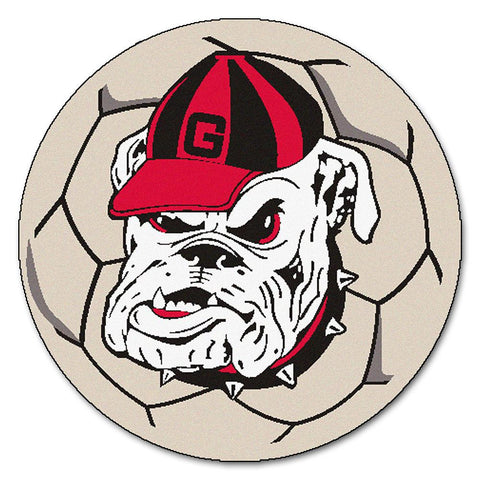 Georgia Bulldogs Ncaa "soccer Ball" Round Floor Mat (29") Bulldog Logo