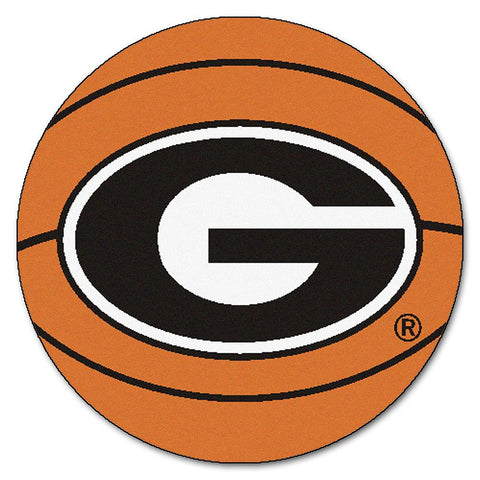 Georgia Bulldogs Ncaa "basketball" Round Floor Mat (29") G Logo On Red