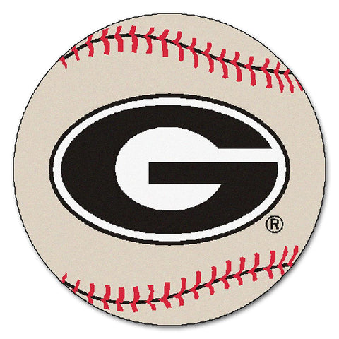 Georgia Bulldogs Ncaa "baseball" Round Floor Mat (29") G Logo On Red