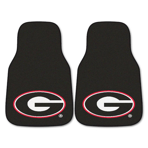 Georgia Bulldogs Ncaa Car Floor Mats (2 Front) G Logo On Black