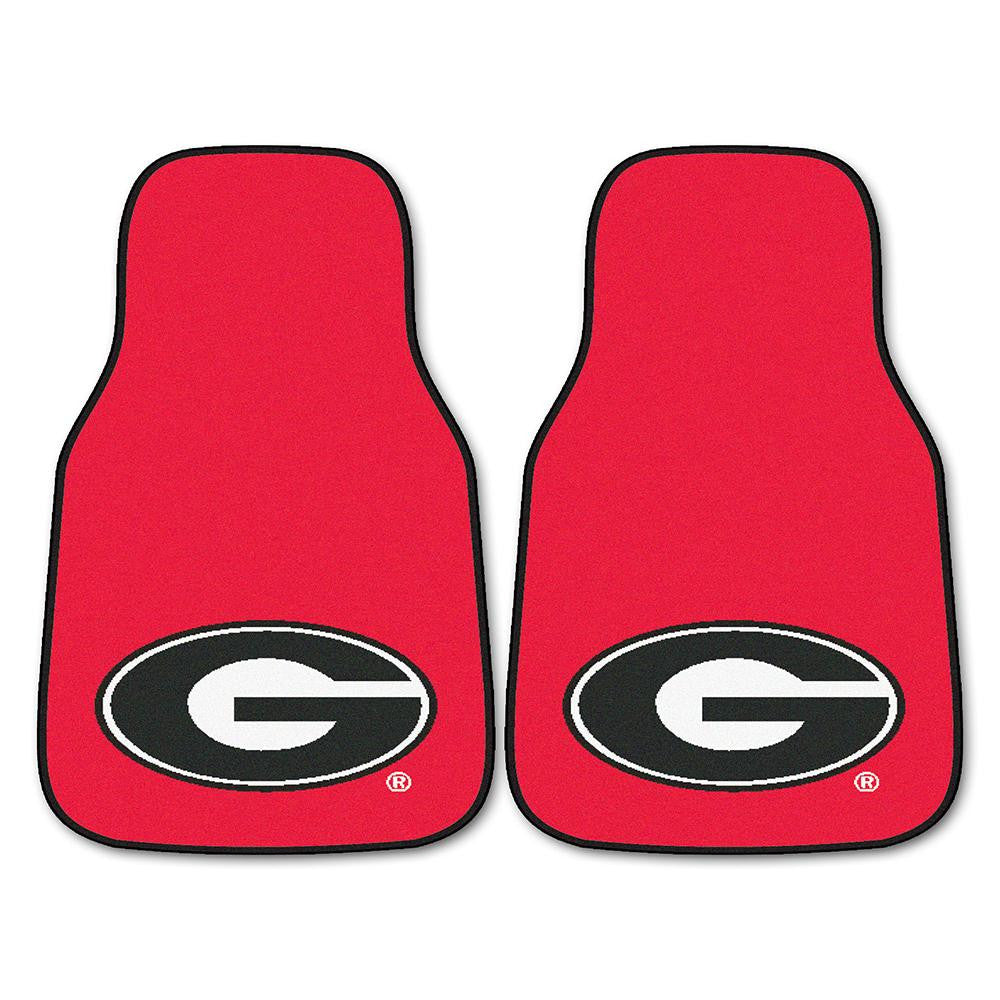 Georgia Bulldogs Ncaa Car Floor Mats (2 Front) G Logo On Red