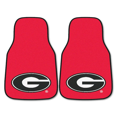 Georgia Bulldogs Ncaa Car Floor Mats (2 Front) G Logo On Red