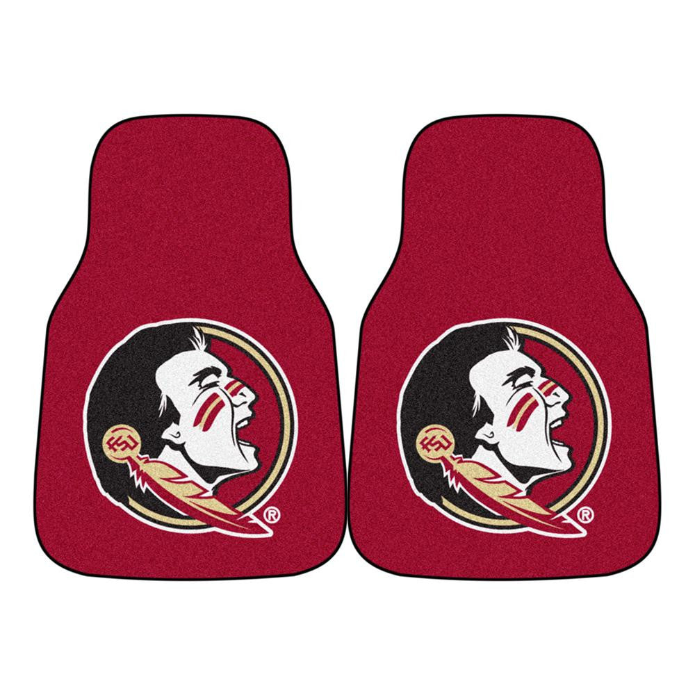 Florida State Seminoles Ncaa Car Floor Mats (2 Front) Seminole Logo On Burg