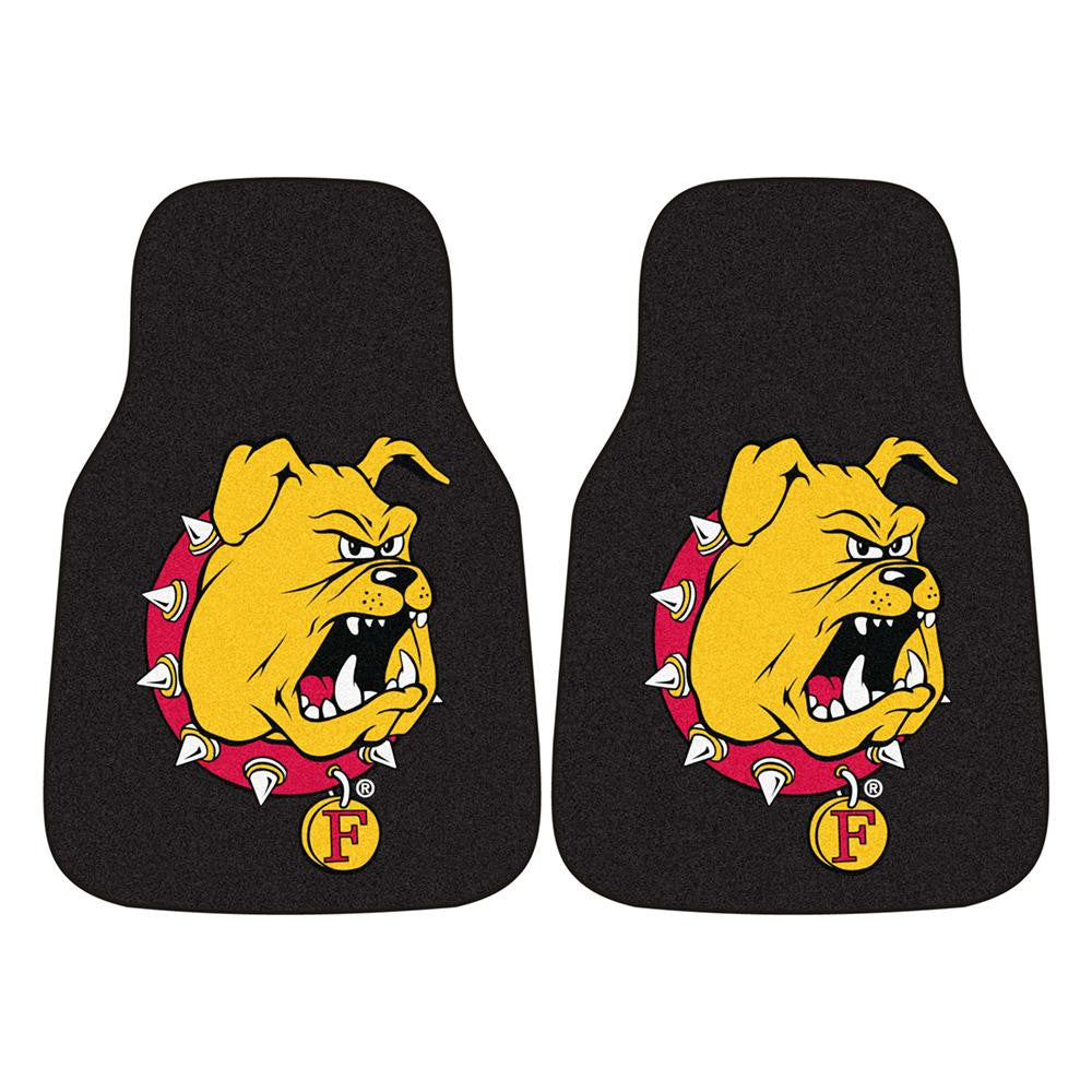 Ferris State Bulldogs Ncaa 2-piece Printed Carpet Car Mats (18x27)